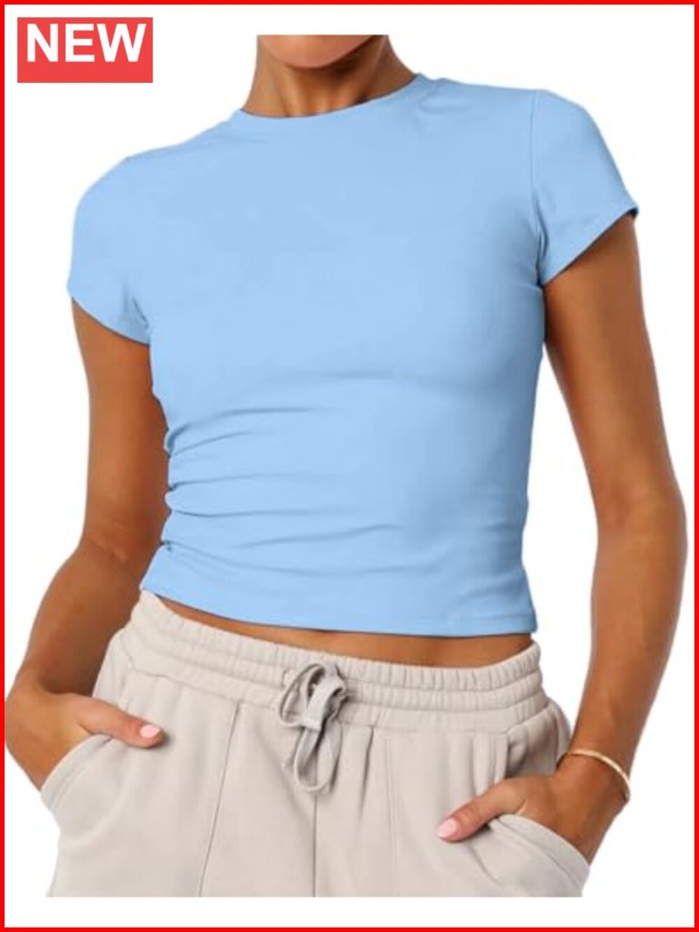 Cotton Crewneck Short Sleeve Baby Tee Y2K Going Out Top Basic Summer Shirt